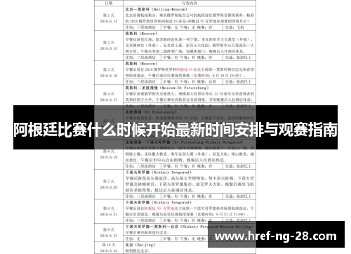 阿根廷比赛什么时候开始最新时间安排与观赛指南